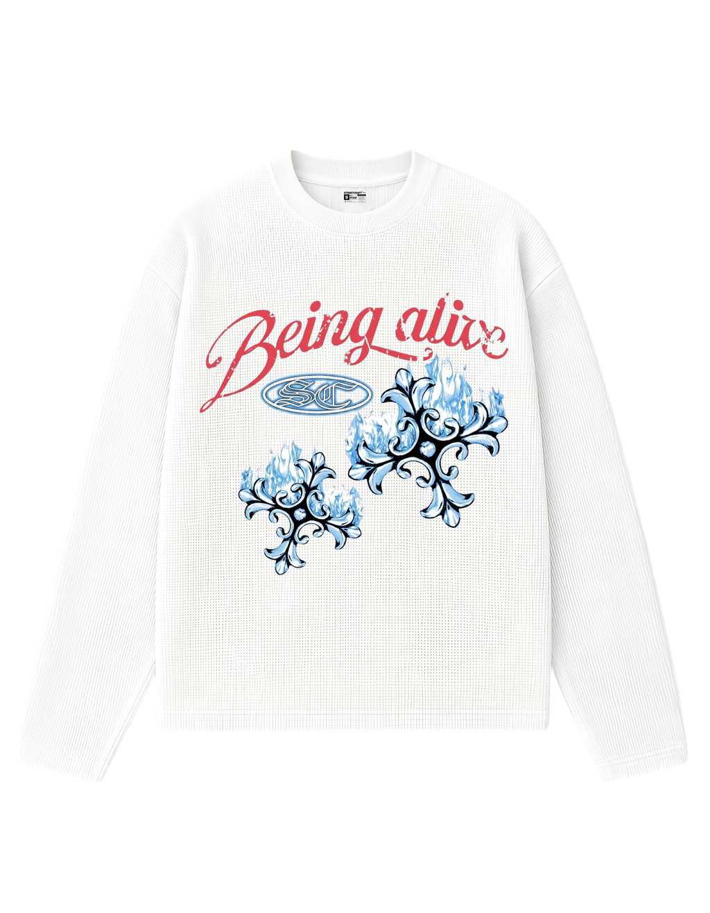STREETCRAFT BEING ALIVE WAFFLE KNIT TEE